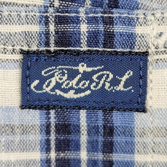 Polo Ralph Lauren Oxford Men's Large Blue Plaid Long Sleeve Button Up - Picture 4 of 8